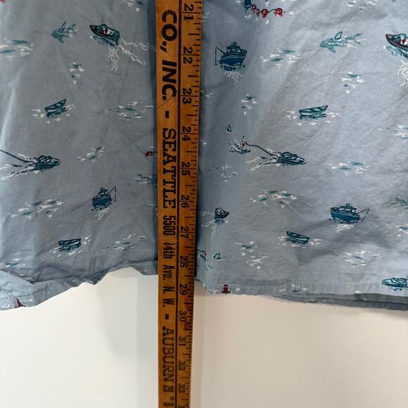 Duluth Trading Co Men's BBQ Relaxed Fit Short Sleeve Shirt Button Down Blue 3XL - Picture 8 of 9